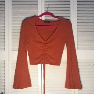 Orange Drawstring Top